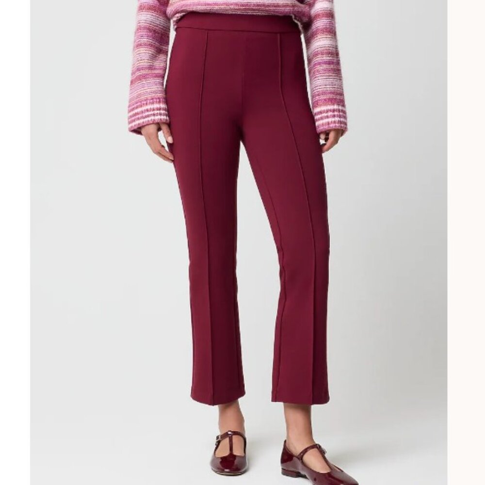 J. Crew Factory Ponte Cropped Pull-on Pant in Vintage Burgundy Size 4